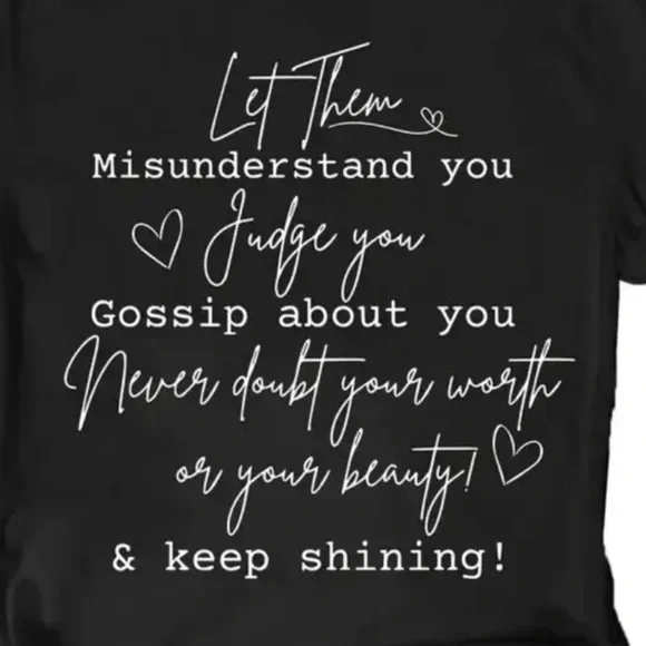 2/$15🔥🌞Black Graphic T-Shirt with White 'Let Them' Print - Picture 2 of 7